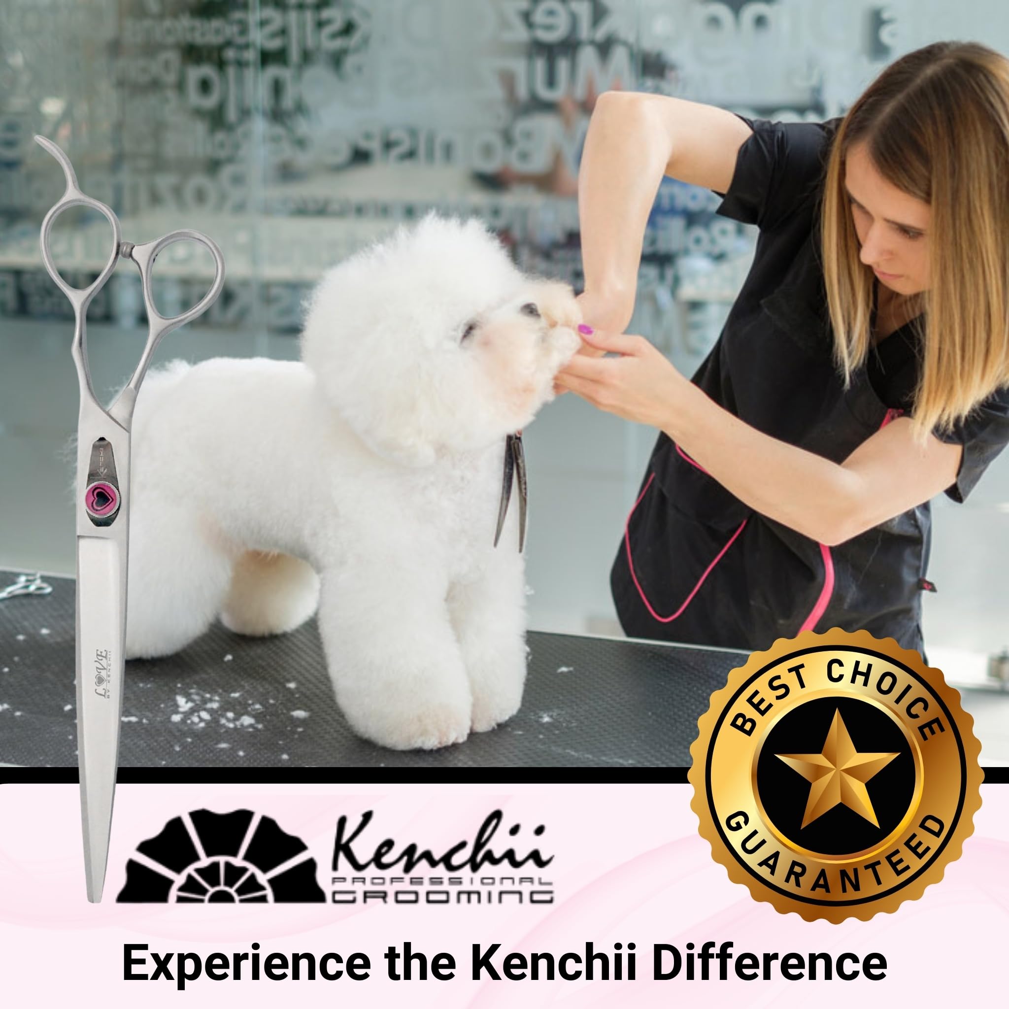 Amazon.com: Kenchii Love Dog Grooming Scissors, 8 Inch Straight